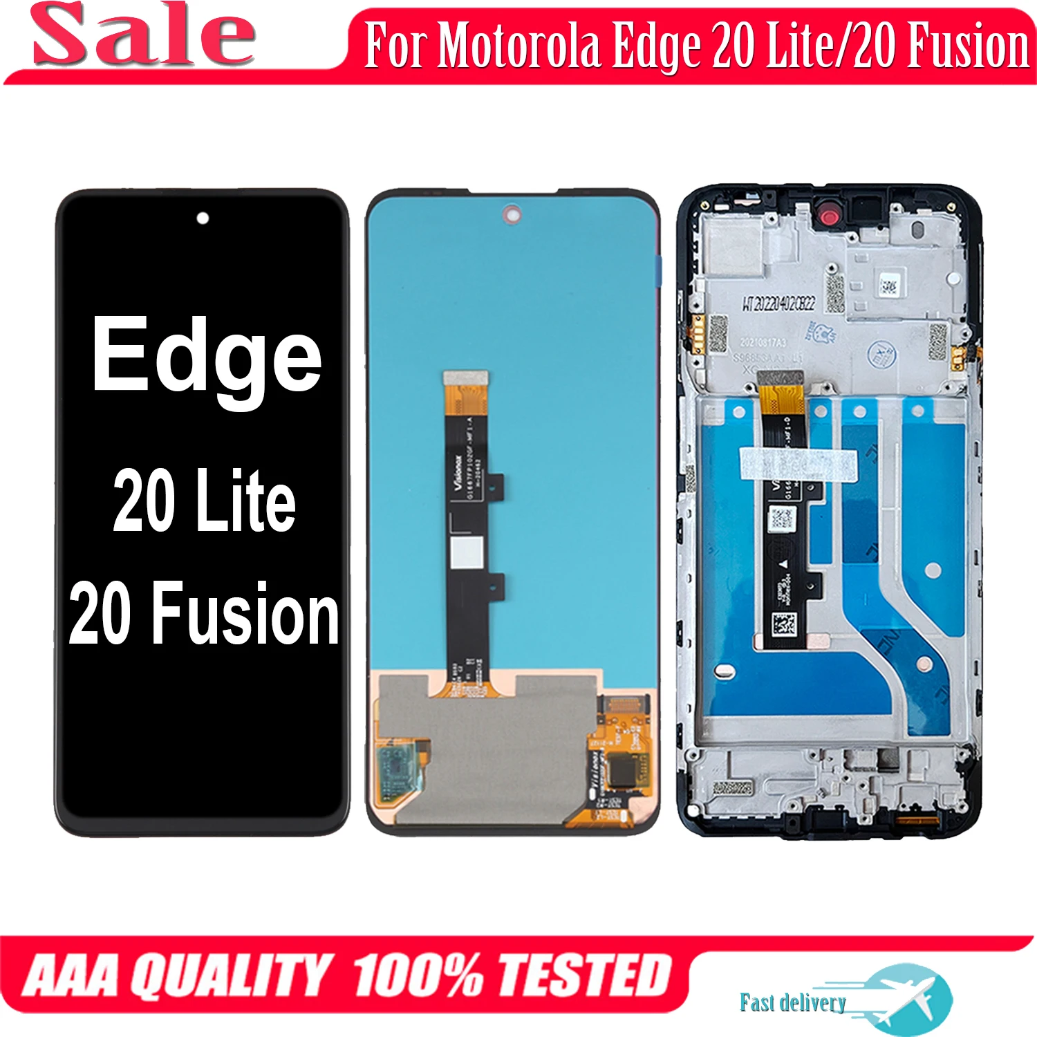 Original For Motorola Edge 20 Lite XT2139-1 LCD Edge 20 Fusion Display Touch Screen Replacement Digitizer Assembly