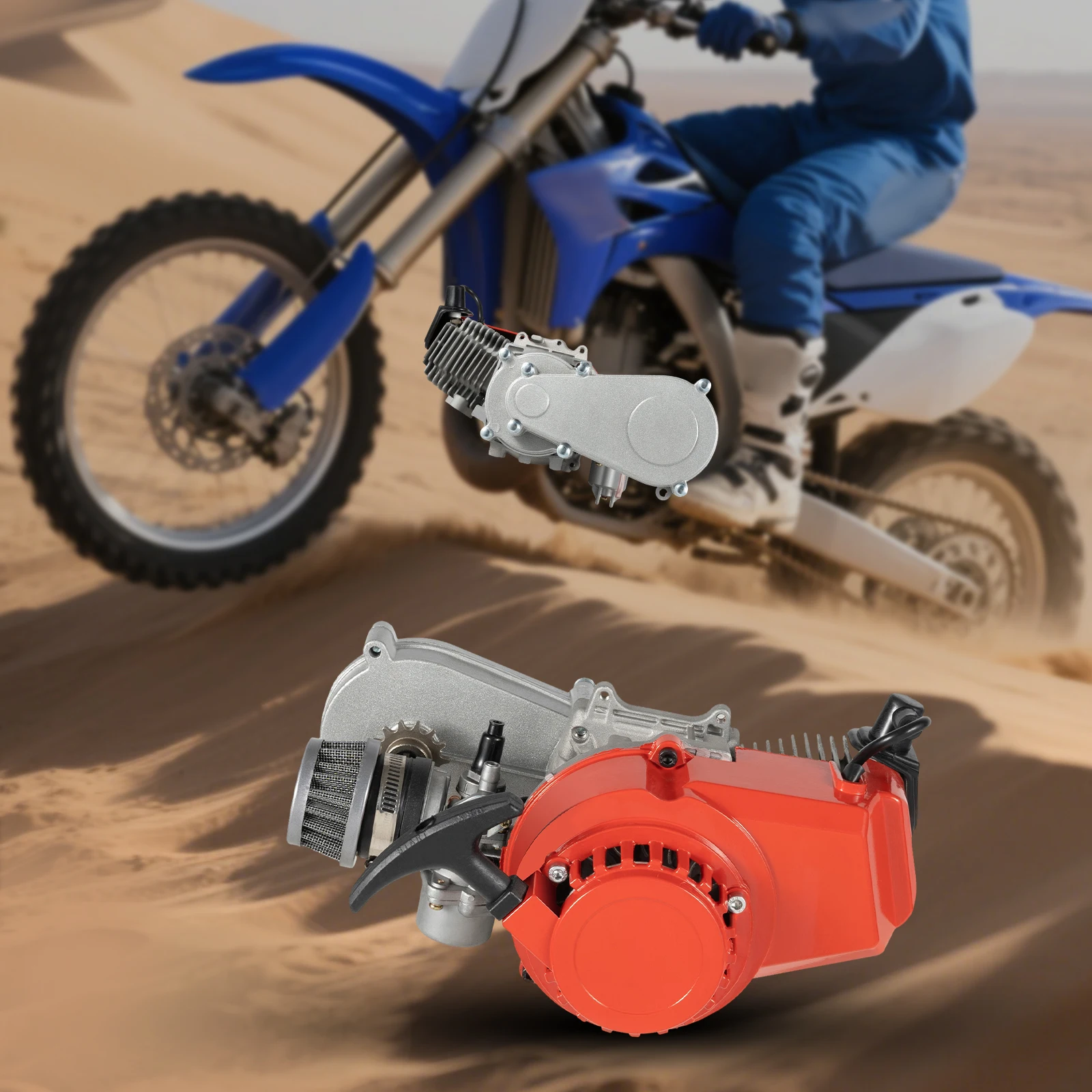 49CC 50CC 2-Stroke Pull Start Engine Motor for Mini Dirt Bike Pocket Bike ATV Scooters 2-Stroke 49CC Gasoline Engine Motor image 6