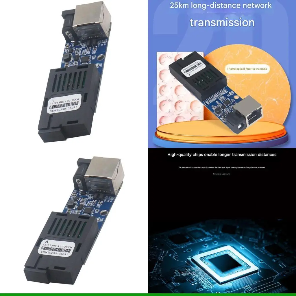 U55C Single Mode 1G 1E Fiber Transceiver 20KM Long Distances Fast Speed Data Transfer Metal Housing