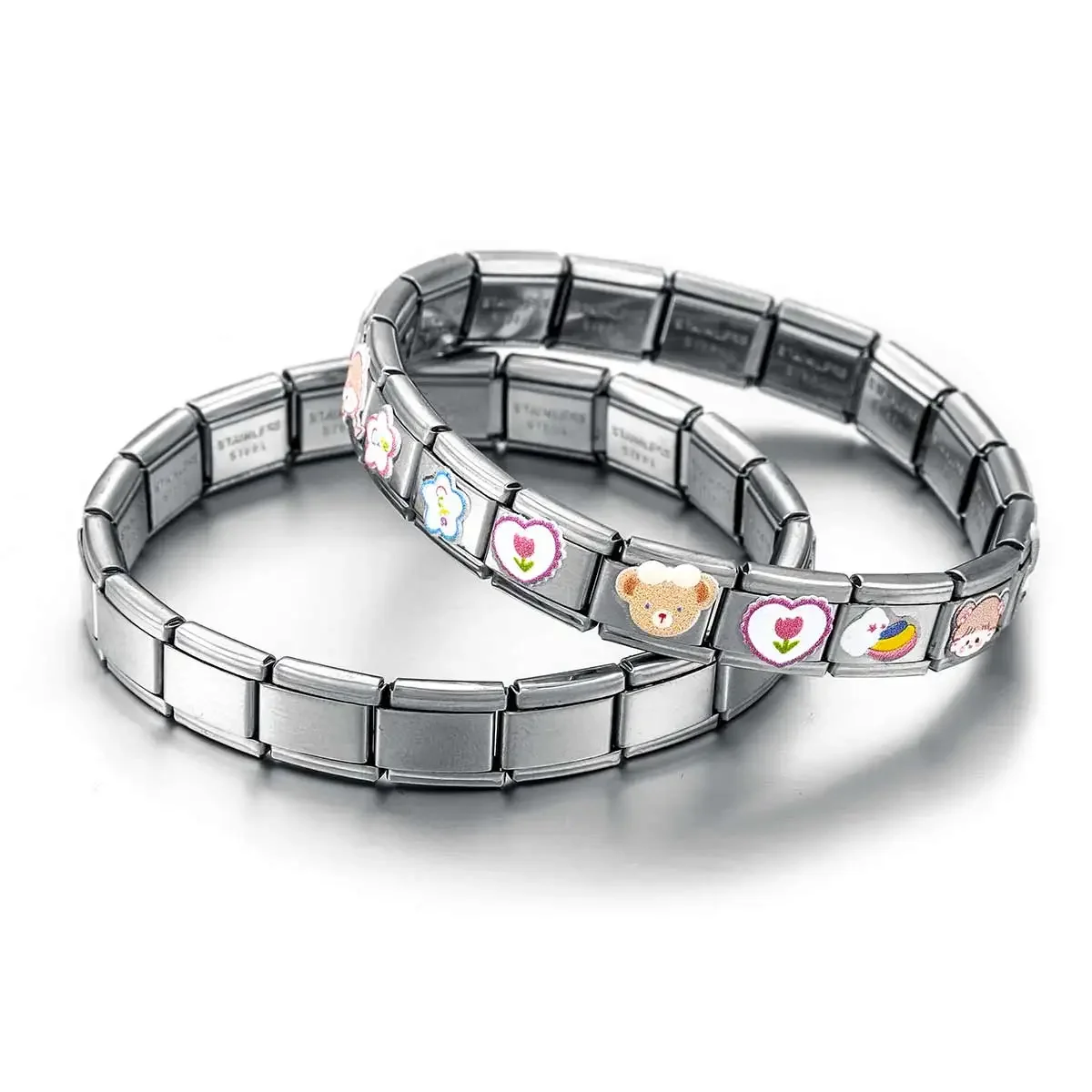 2024 New Italian Charm Module Bracelet Diy Jewelry Festival Gift Can Be Freely Combined with Different Sticker Jewelry Making