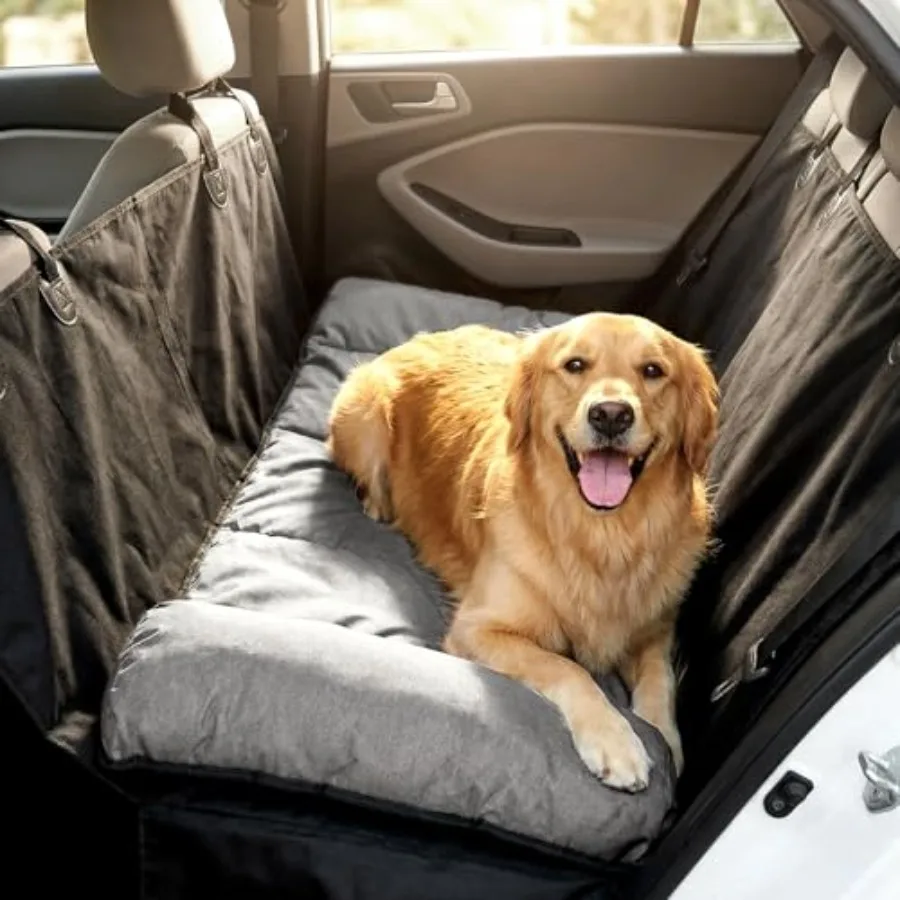 

Dog Bed for Car Waterproof Car Dogs Bed with Bolster for Long Trips Portable Dog Cars Seat Cover for Back Seat and Large Beds E