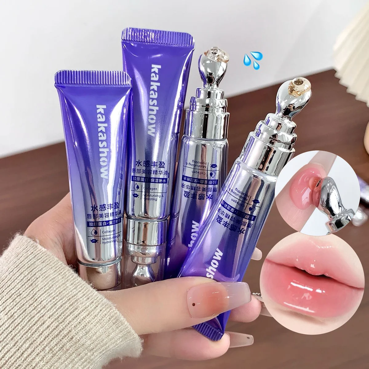 Mirror Lip Glaze Moisturizes Jelly Lip Enrichment Oil Lasting Water Light Glass Lip Oil Remove Line Lip Protection Serum