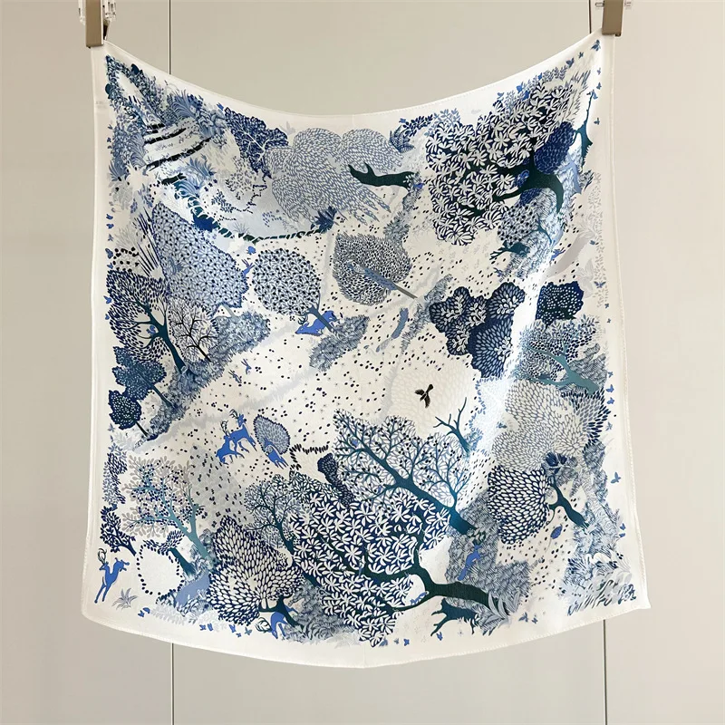 

Silk double crepe spring and summer new 65cm square scarf, mulberry silk scarf, fashionable and versatile temperament shawl scar