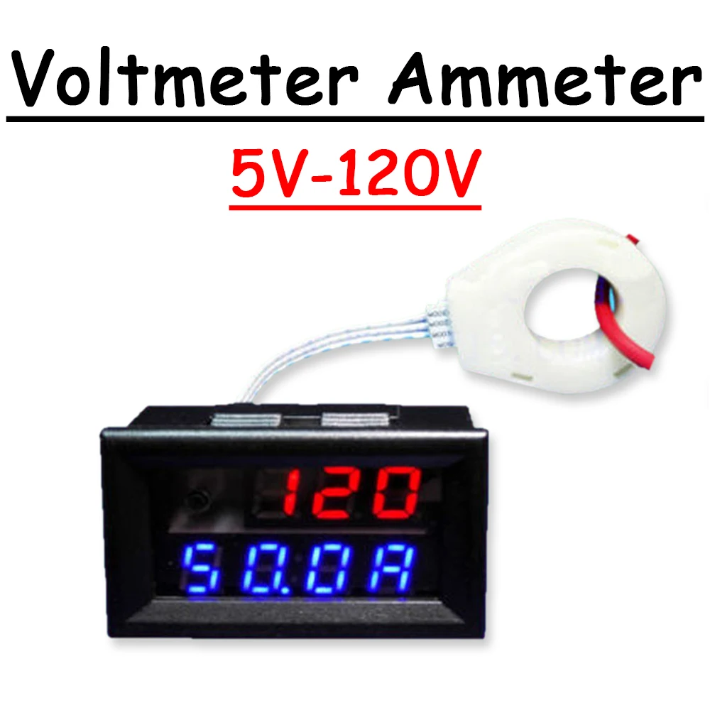 

Hall Coulomb Counter DC Voltmeter Ammeter 5V-120V 50A 100A 200A 400A Voltage Current Charge discharge capacity Digital LED meter