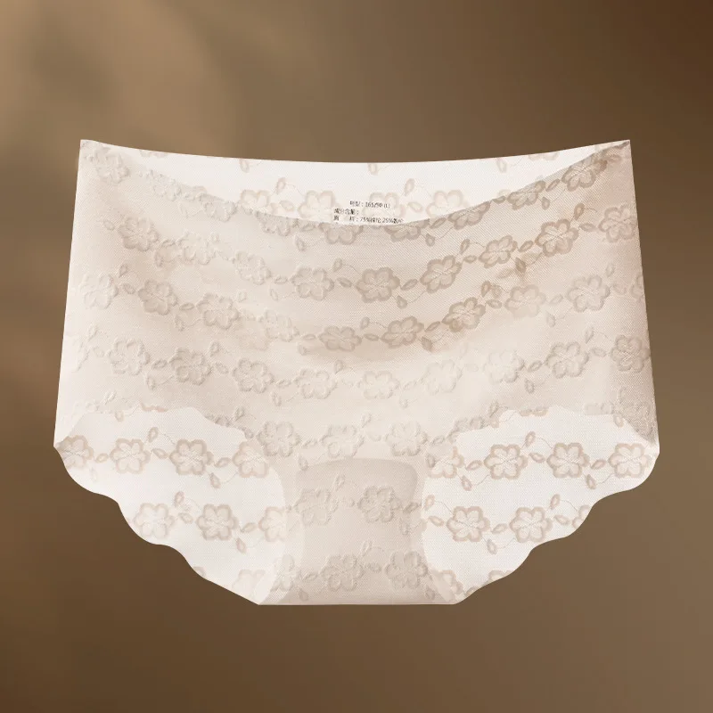 Pure Desire Style Lace Jacquard Underwear Women's Summer One Piece Invisible Pants Sexy, Breathable, High Elasticity, Comfortabl