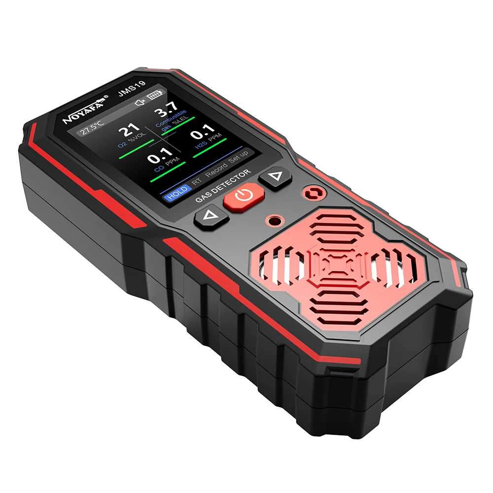 JMS19 휴대용 4 가스 감지 EX H2S O2 CO LEL 누출 감지 및 경보 기능 포함