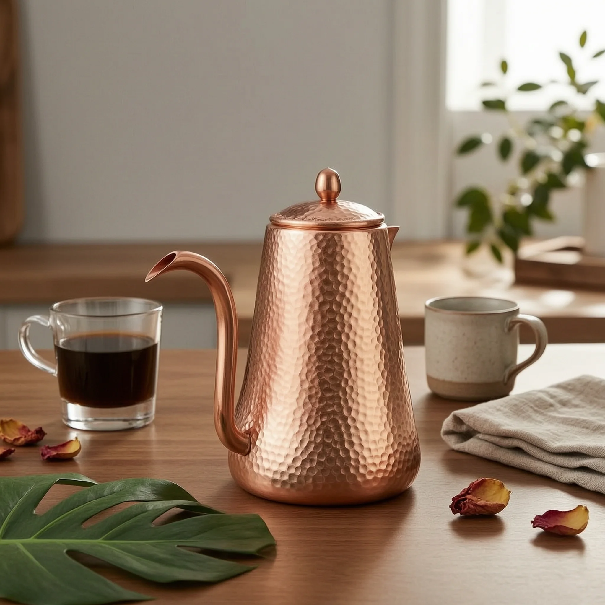 

Gooseneck Coffee Pot Long Spout Copper Coffee Pot Kitchenware Flared Base Sturdy