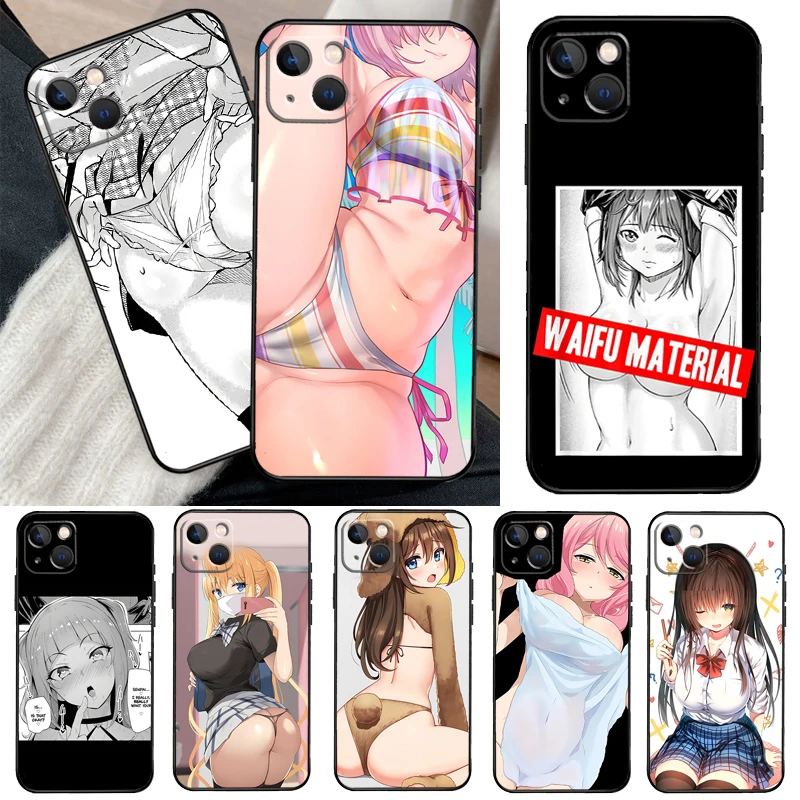 حافظة هاتف من أنيمي مانغا وايفو لهواتف آيفون ، حافظة لهاتف آيفون 12 ، 11 ، 13 ، 14 ، 15 برو ماكس ، حافظة صغيرة لهاتف آيفون XR ، X ، XS Max ، 7 ، 8 Plus #1