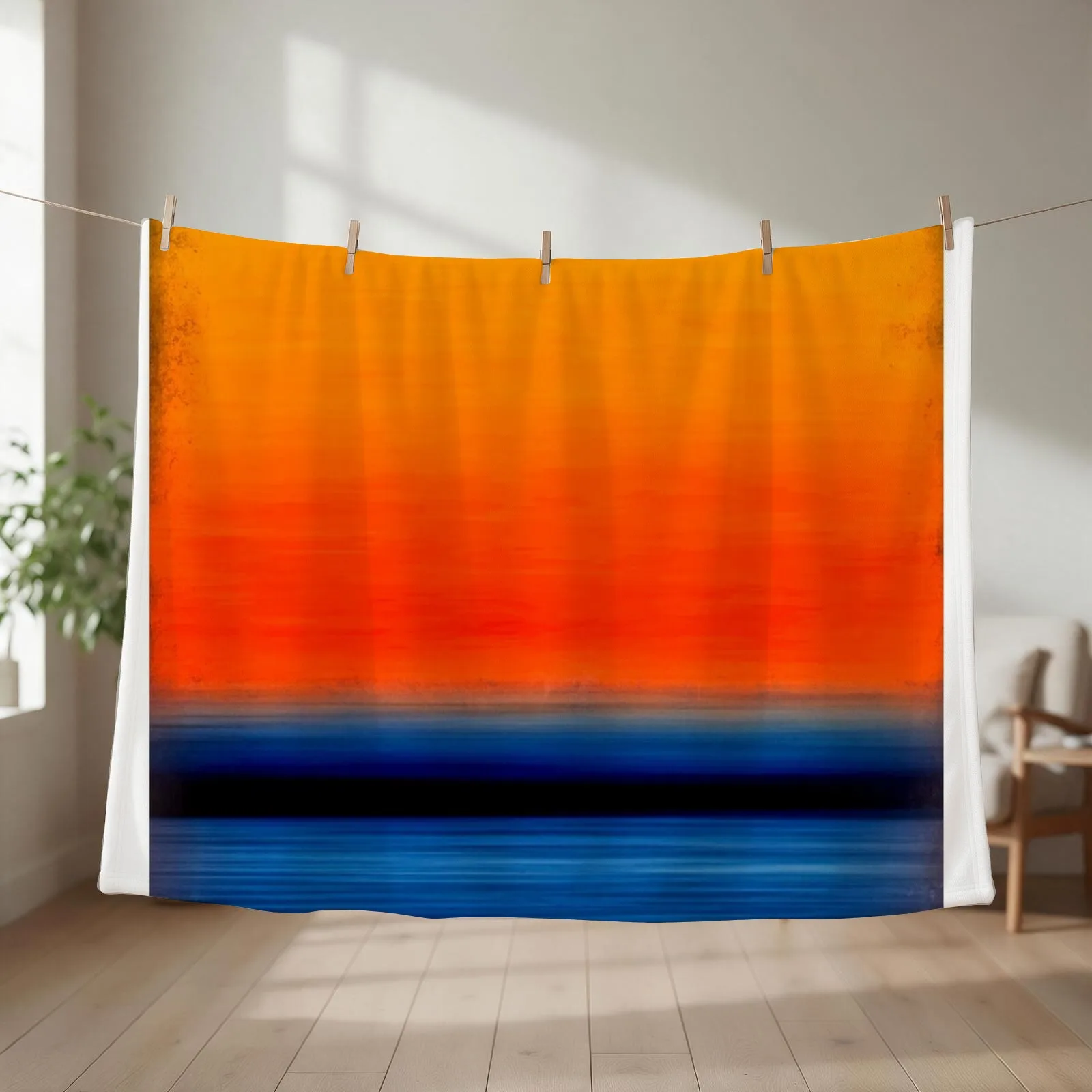 Rothko Rust and Blue HD Mark Rothko Orange Painting Throw Blanket Hairys Cute Plaid Blankets For Sofas Summer Blankets