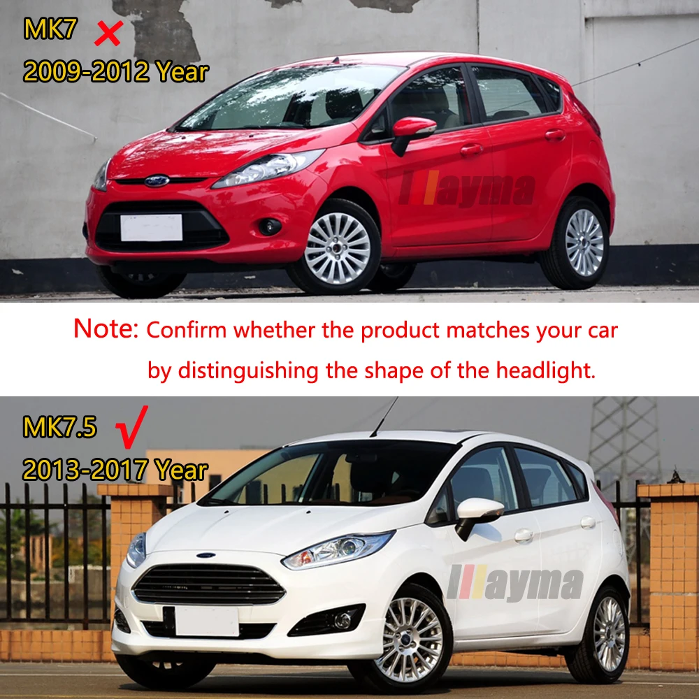 Front Headlight Cover Sticker Head Lamp Eyebrow Eyelid Covers For Ford Fiesta facelift MK7.5 2013 - 2017 carbon fiber eyebrows
