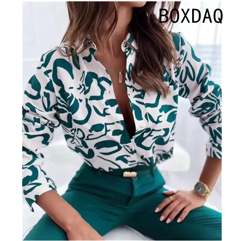 女性の長袖シャツ 3D 花柄カジュアルボヘミアンスタイルトップエレガントな女性のファッション気質ブラウス女性のオフィスシャツ