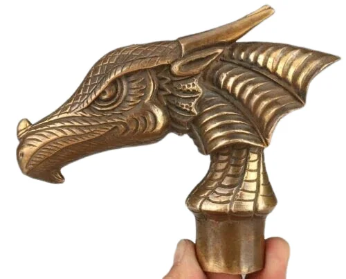 

RETRO BRONZE DINOSAUR DRAGON CANE WALKING STICK HEAD HANDLE ACCESSORIES