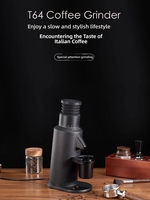 HomeWise T64 Variable Speed Coffee Bean Grinder Machine 64mm Flat Burr Espresso Coffee Grinder Single Dose Grinder Miller