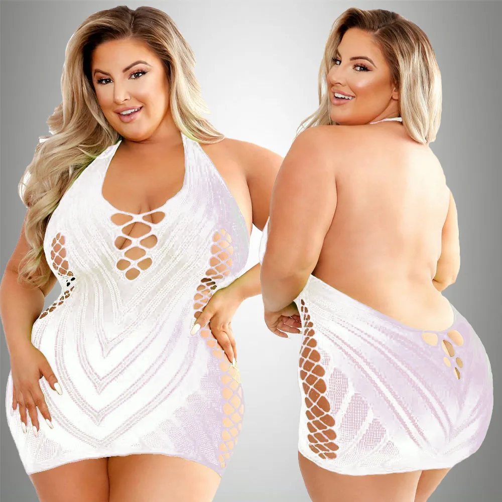 pornographic Plus Size Sexy Lingerie One-Piece Bodysuit Women Set Sheer Rhinestone Underwear Transparent Open Strapless Erotic