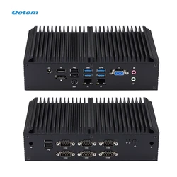 Q1077X with Core i7-10710U Processor Onboard 12M Cache 6 Cores up to 4.70 GHz Qotom Fanless Mini Industrial PC Core i7