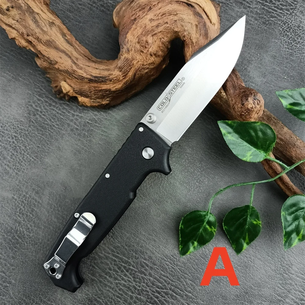 Cold 62K1 SR1 Lite Folding Knife 8Cr14Mov Clip Point Blade, Nylon Fiber Handles, Fruit Pocket Knife Tactical Knife EDC Multitool