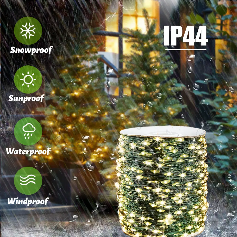 200M Green Wire Outdoor LED string lights led Waterproof Fairy Garland For Wedding Party Decoration Christmas Tree