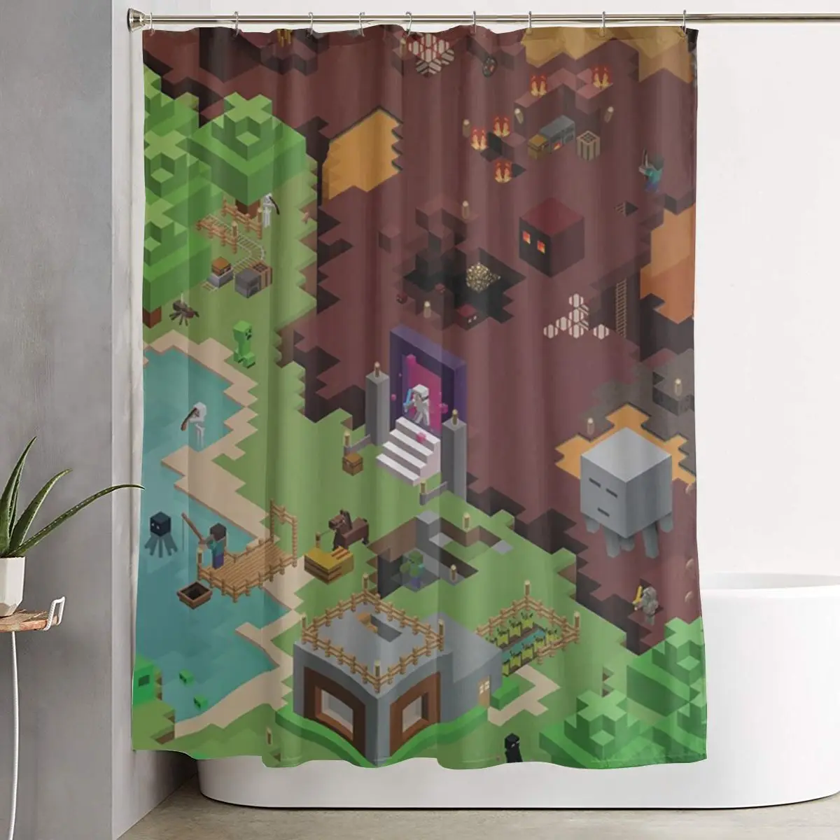 

Занавеска для душа «Исследование новых миров», полиэстеровая, водонепроницаемая, с крючками