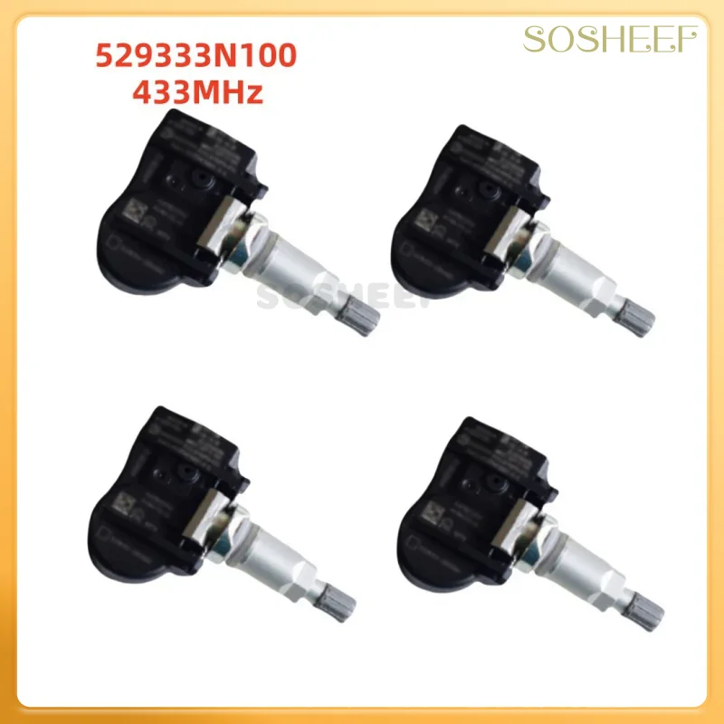 

4Pcs Tire Pressure Sensor 52933-3N100 529332M650 TPMS Valve Wheel Pressure Monitor System for Hyun-dai Kia Santa Fe 529333N100