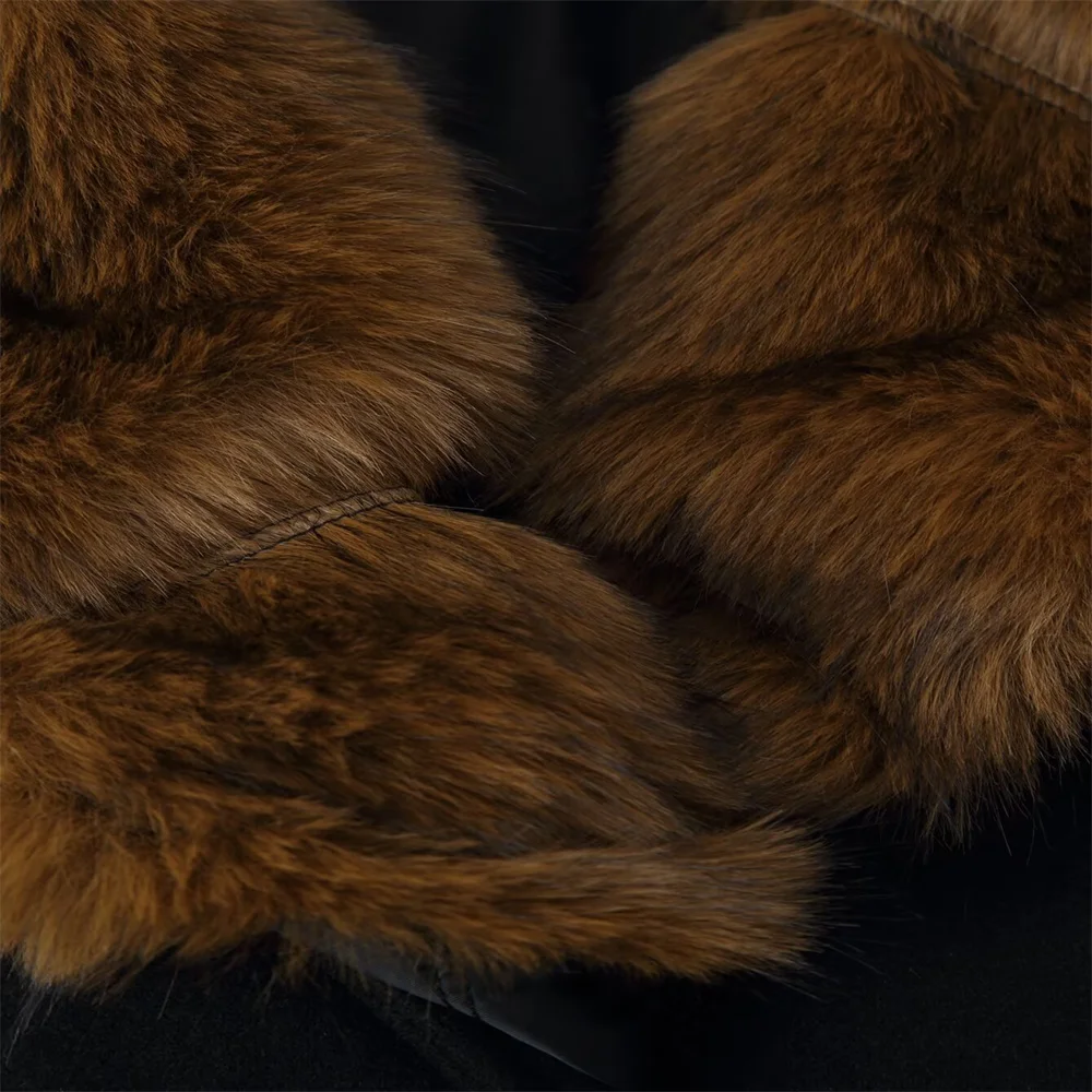 معطف نسائي جديد للخريف والشتاء بتصميم عتيق أنيق وغير رسمي بخصر مناسب وأكمام طويلة وياقة من الفرو