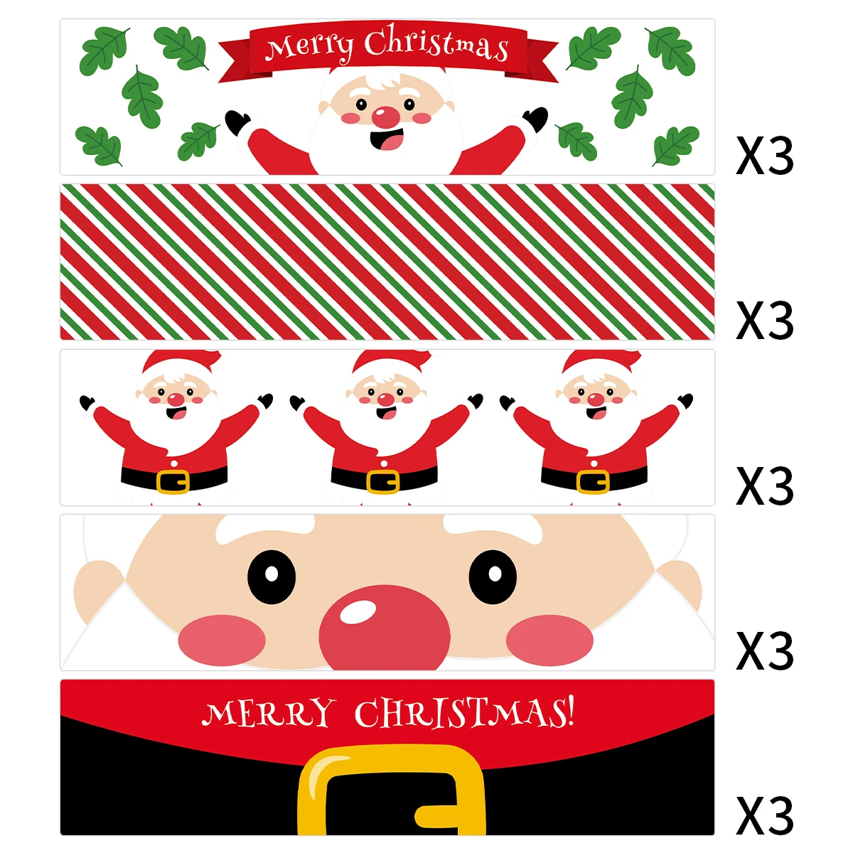 15 قطعة ملصقات زجاجة ماء عيد الميلاد-شارات عيد ميلاد سعيد سانتا كلوز ، ملصقات للبهلوانات ، أكواب ، ديكور تغليف هدايا عيد الميلاد ذاتية الصنع