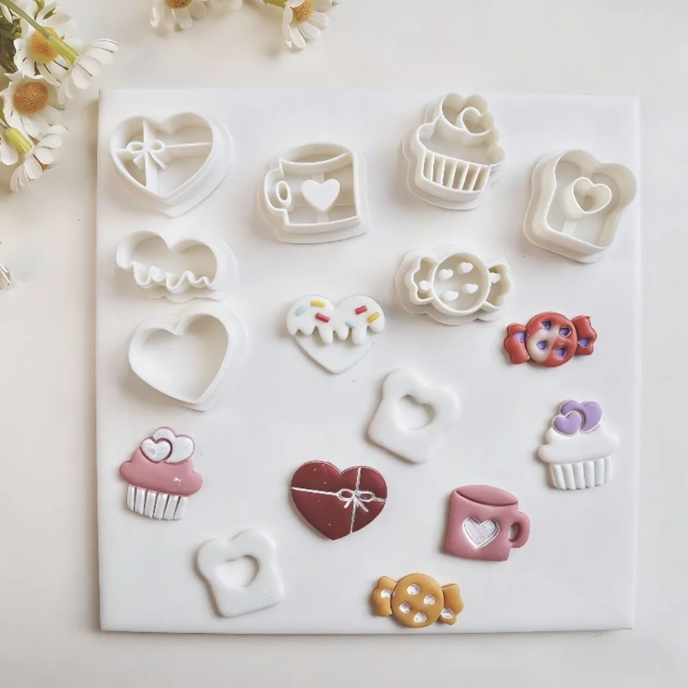 

Набор из 7 формочек для полимерной глины: сердечки, кекса, кофейные кружки – для серег ко Дню святого Валентина, инструменты для изготовления украшений