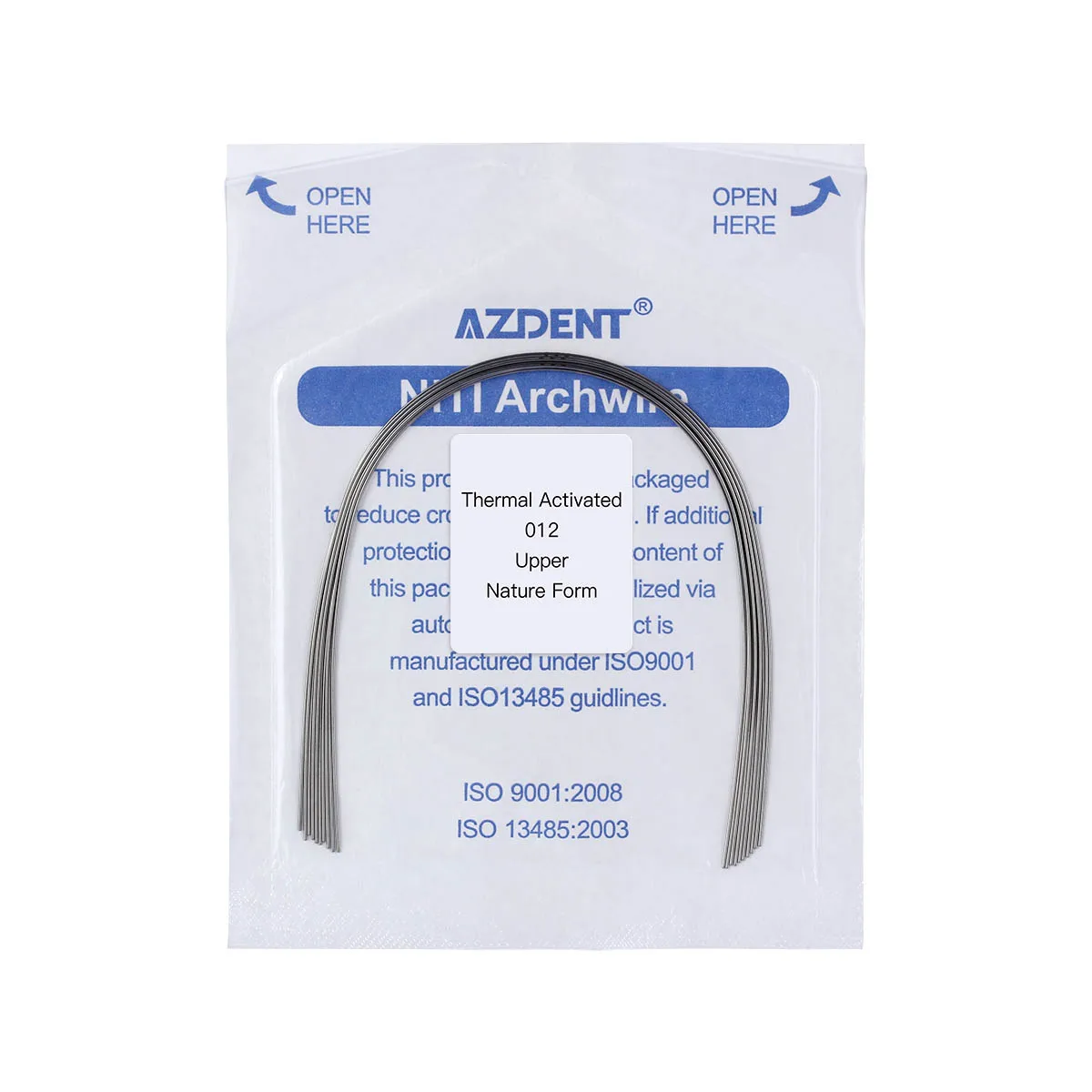 10 Packs AZDENT Dental Orthodontic Arch Wires Niti Heat Thermal Activated Round Archwires Natural/Ovoid Form Braces Wires