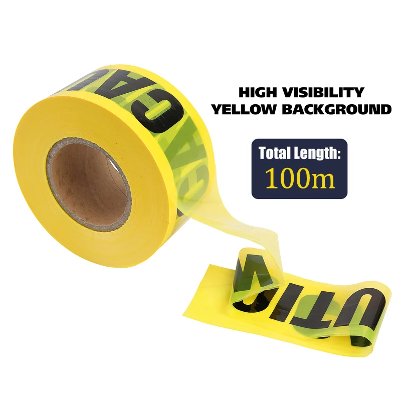 Length 100M Voorzichtigheid Tape Veiligheid Waterdichte Bouw Gevaar Gebied Halloween Tape Roll Party Decoraties