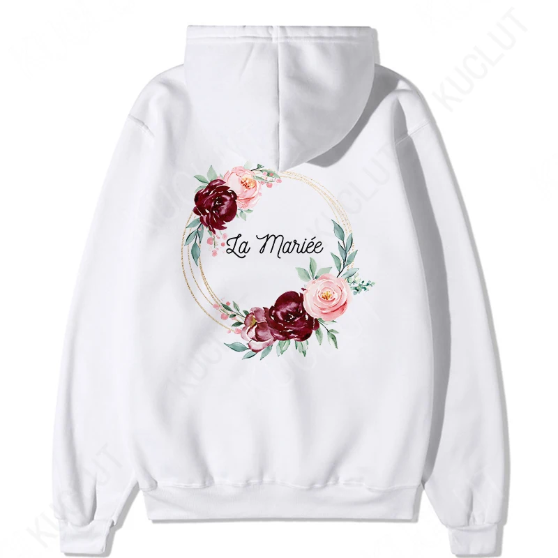 Team Bride T-shirt French Girls Bachelorette Hen Party EVJF Future Bride Squad Hooded Sweatshirts Bridal Wedding Pullover Hoodie