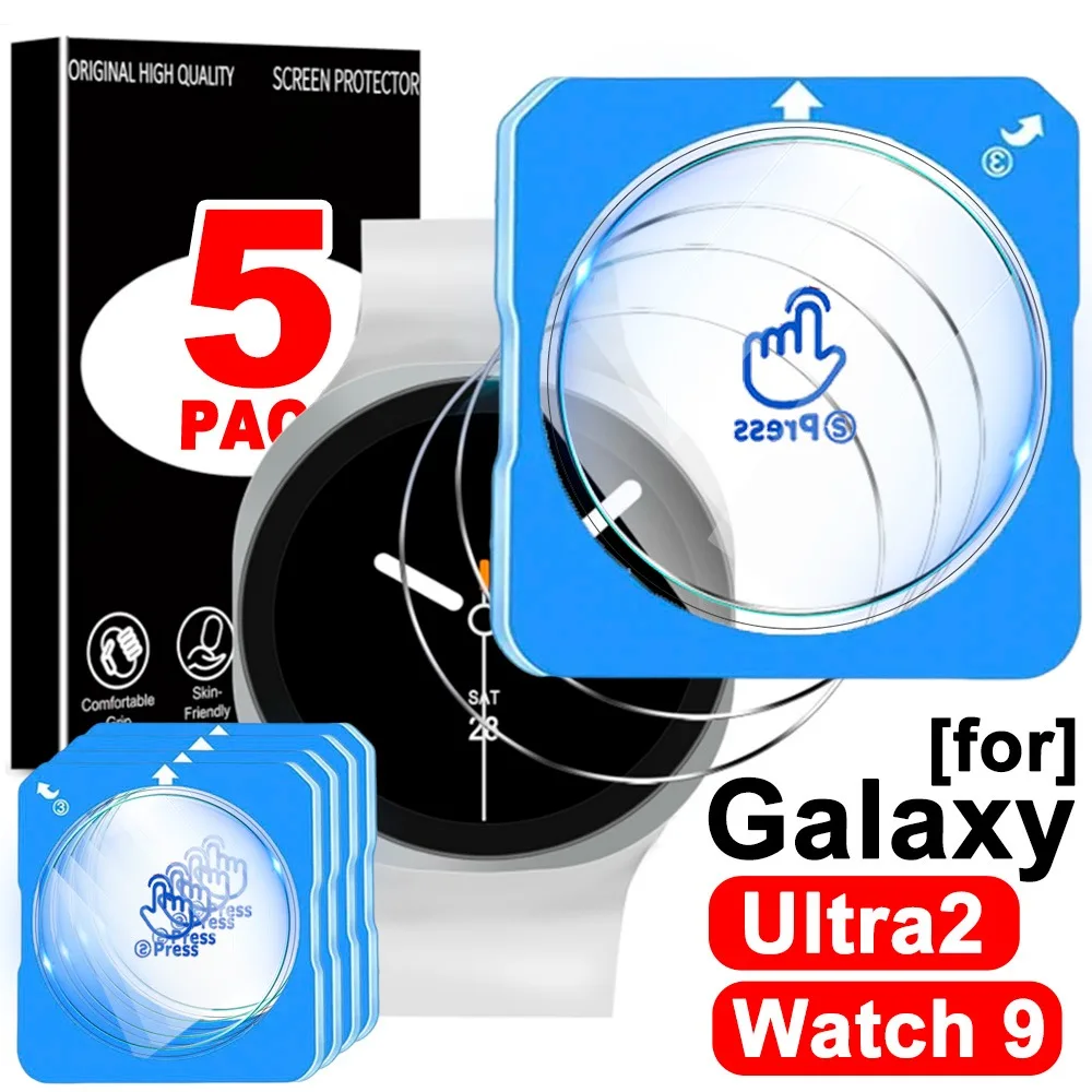1-5Pack Easy Installation Tempered Glass Screen Protector for Samsung Galaxy Watch 9 40mm/44mm HD Films for Galaxy Watch Ultra2