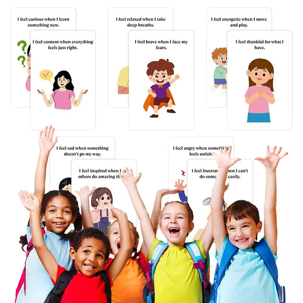 110 بطاقة معرفية عاطفية لتمارين الإدراك العاطفي وقدرة نمو دماغ الأطفال ونمو صحي للأطفال