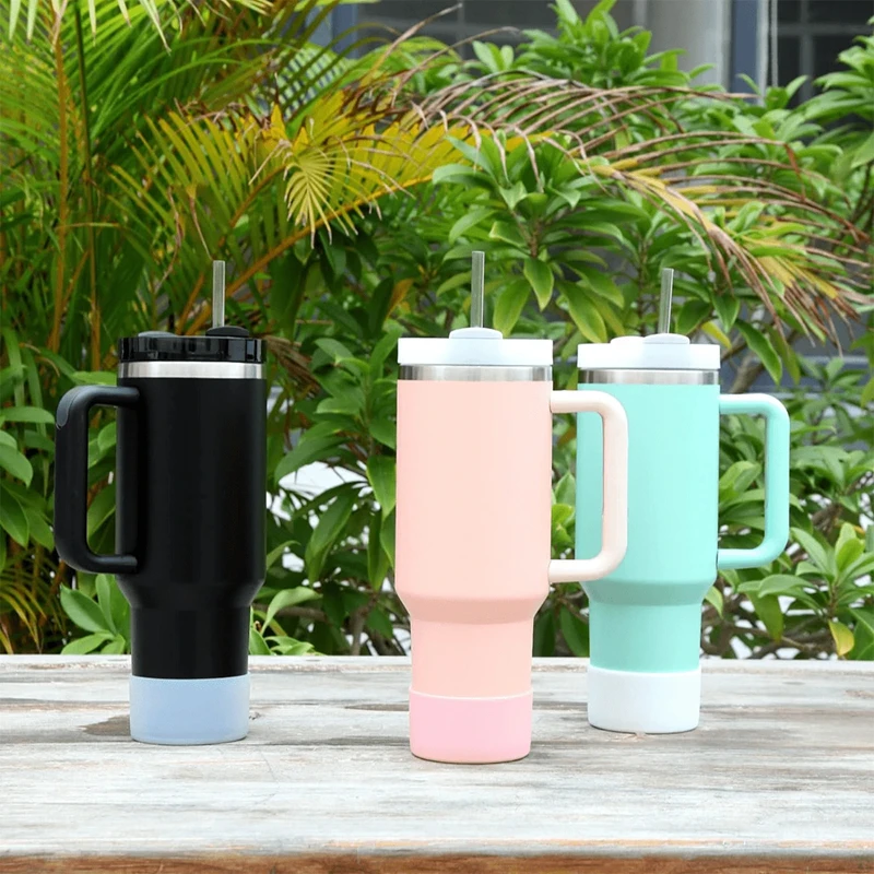 1/2PC 7.5cm Silicone Cup Boot Bottom Anti-slip Protective Sleeve Cover For Stanley 40oz Tumbler Thermos Cup 30oz Water Bottle