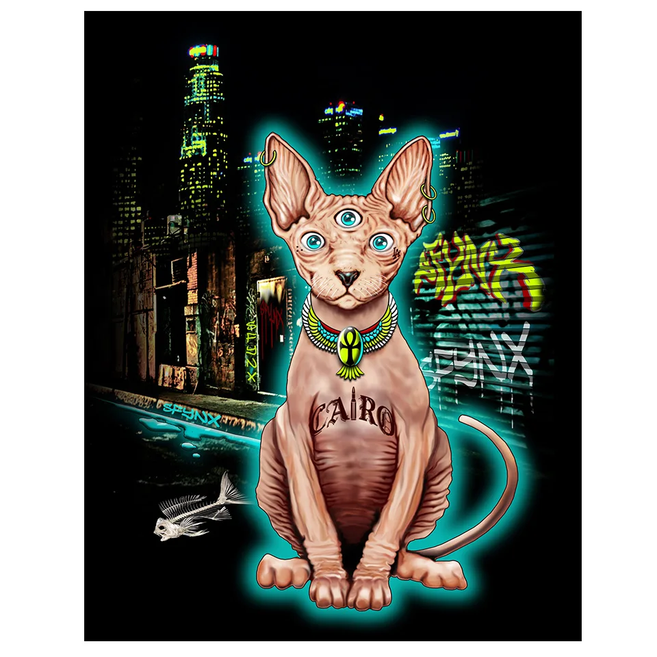 Sphynx Cat Diamond Embroidery Full Diamond Mosaic Art Picture Of Rhinestone 5D Diy Diamond painting Cross Stitch Kit E293