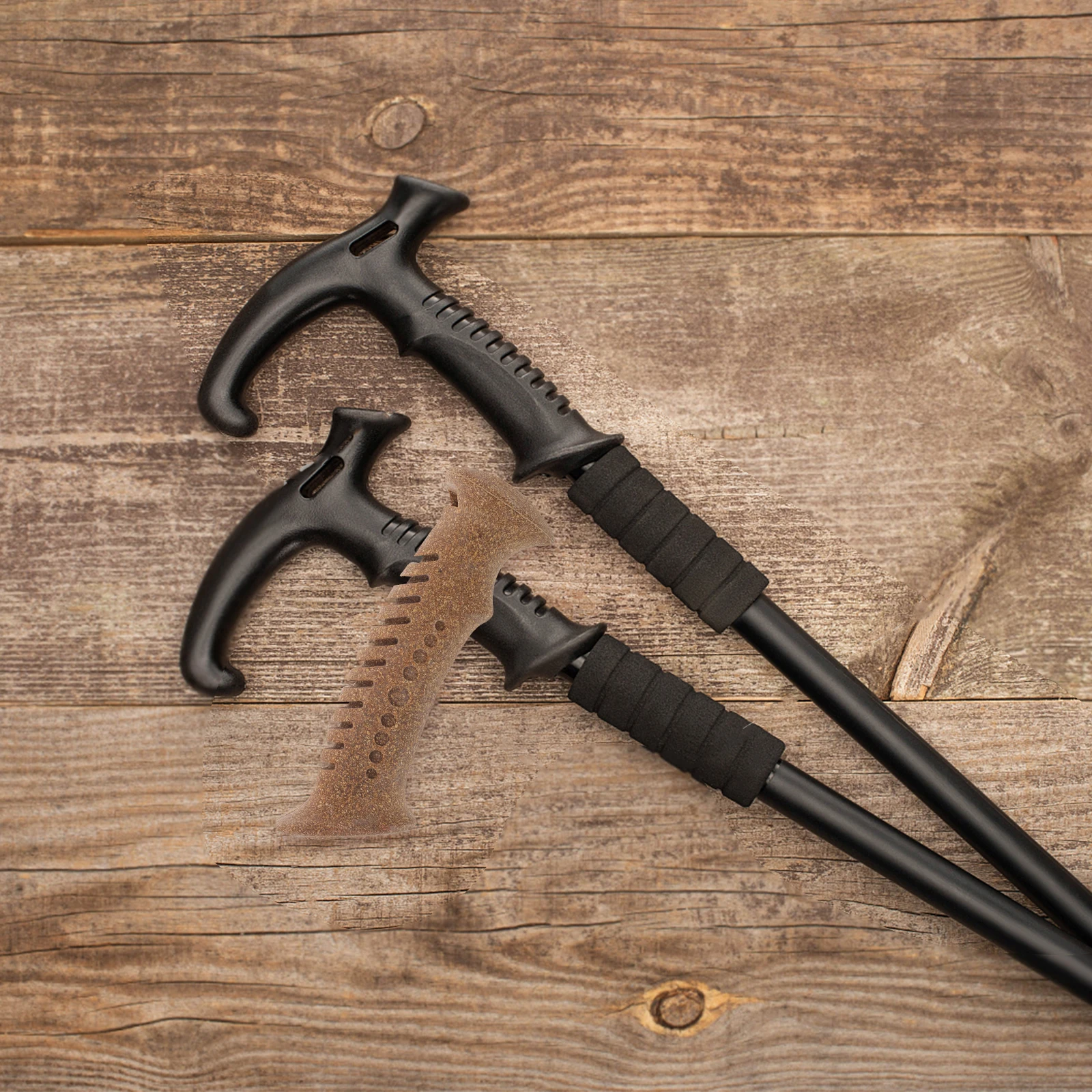 

Pole Handle Grip Cork Ergonomic Walking Stick Cane Replacement for Trekking Hiking Handles