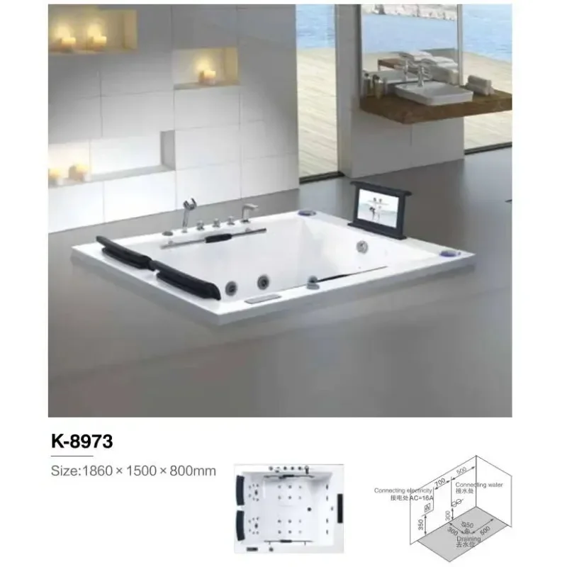 A Customized hot sale Underground Simple Small square Custom Size Built in 100 cm Bathtub