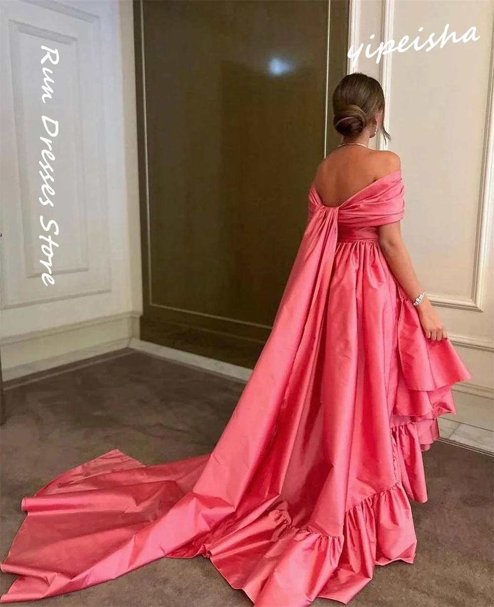 Prom Dress Fashion Off-the-shoulder Ball Gown Quinceanera Draped Charmeuse 투피스 Vestidos Cortos Saudi Arabia