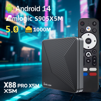 Android 14 X88 PRO X5M TV BOX Amlogic S905X5M Media Player 2.4G&5G Dual Wifi 1000M LAN AV1 BT 4G 64G Smart Video Set Top Box