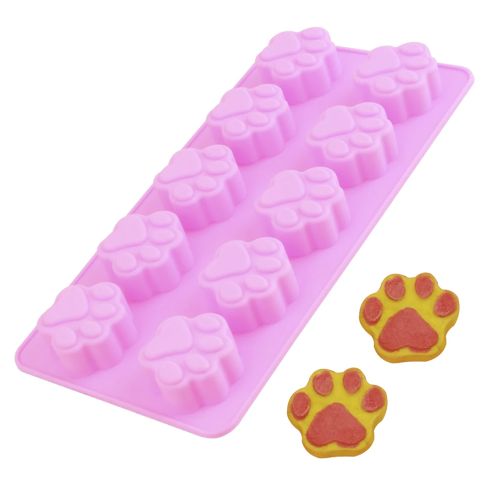 

Chocolate Mould Dog Bone Dog Footprint Cake Mold Kitchen Gadgets Creative 2 in 1 Cute Pet Cat Dog Paws DIY Baking Mold Silicone