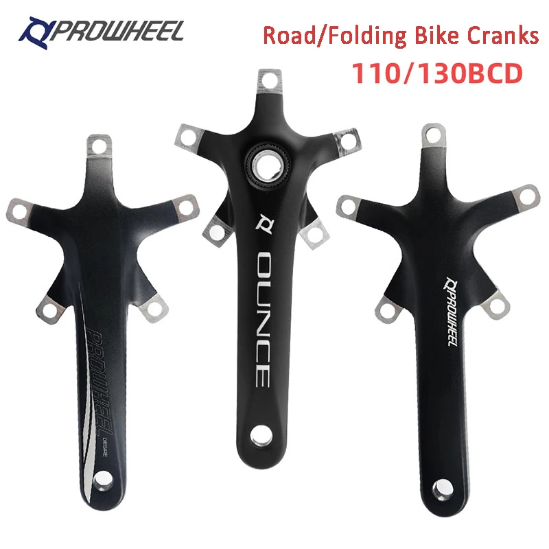 prowheel five-jaw bicycle crank arm 170/172.5MM 110BCD 130BCD Sprocket road bike folding bike left/right crankset with bushings