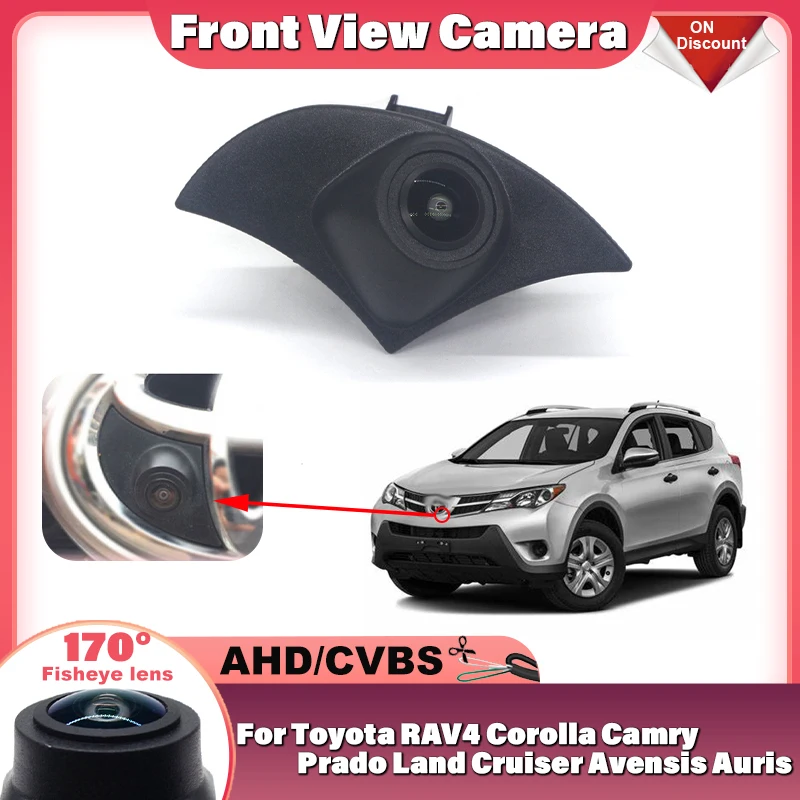 170°AHD Front View Logo Camera Waterproof Car Front Grille Camera For Toyota RAV4 Corolla Camry Prado Land Cruiser Avensis Auris