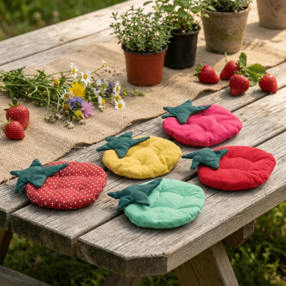 Picture 4: Jewelry Pad Thick Tomato Shaped Coaster Non-Slip Kawaii Fabric Coaster Decorative Anti-Scalding Insulation Pad Kitchen
