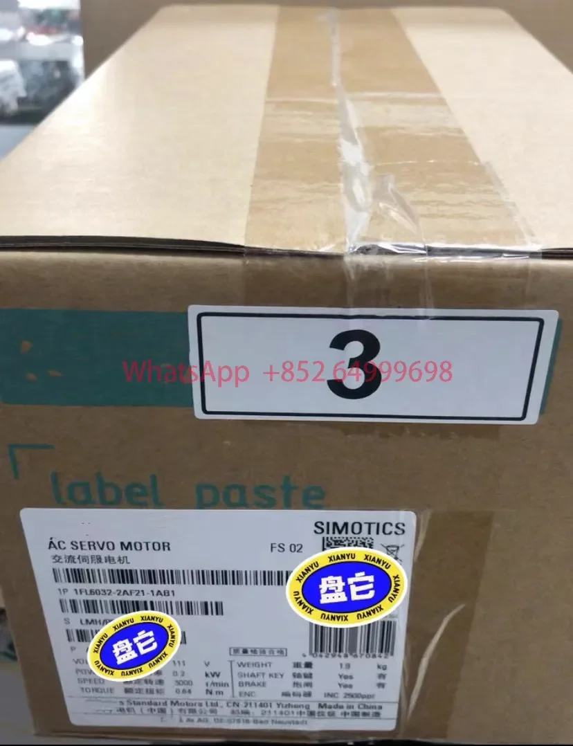 

1FL6032-2AF21-1AB1 Brand new SIMOTICS S-1FL6 Motor, LI, SH30, TTL Brake 1FL6032 2AF21 1AB1
