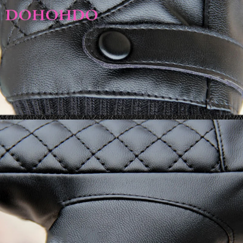 قفازات الخريف والشتاء الرجال قفازات جلدية Pu قفازات شاشة اللمس الرياضة في الهواء الطلق الدفء الدراجات قفازات سوداء Guantes Para Motos #5