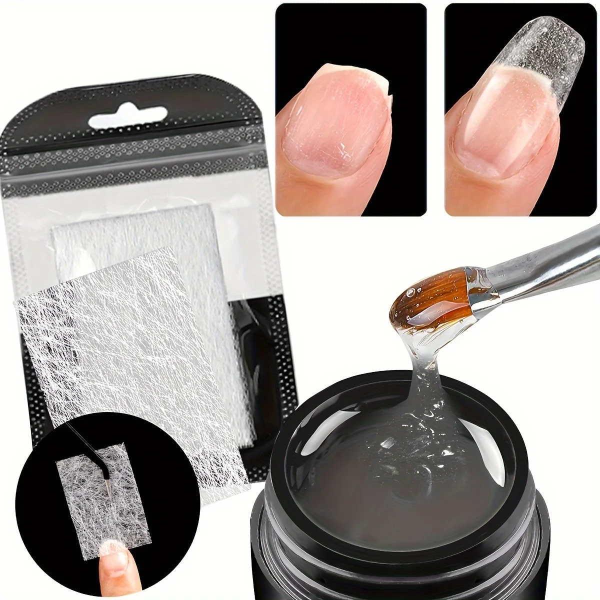 Fiber Nail Set Pijnloze verlenging Fiber Manicure Nagelverlengingsset