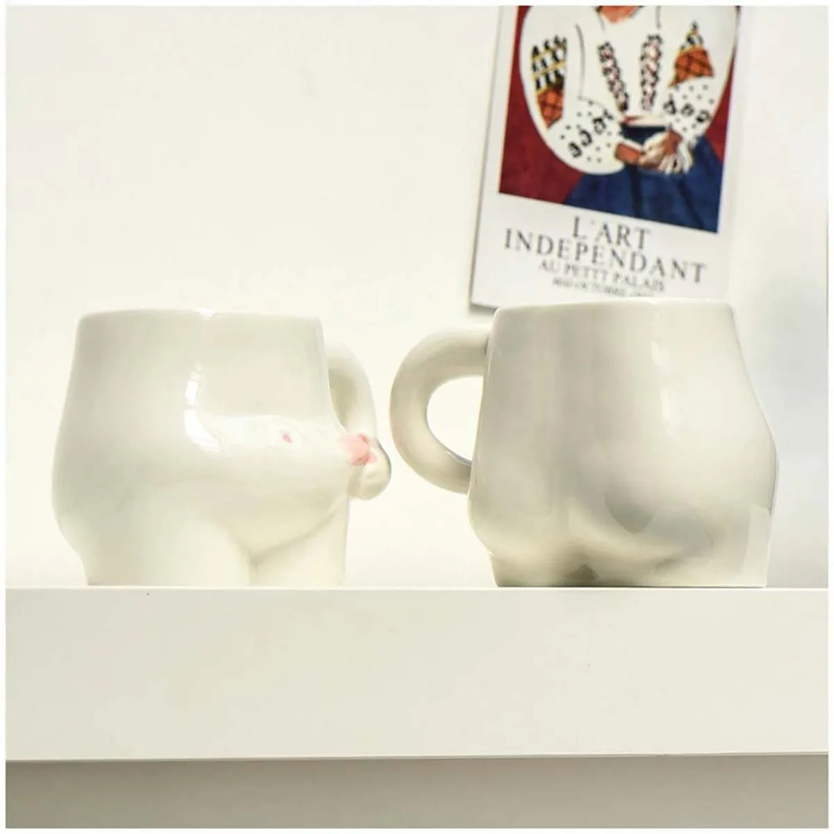 European 320ml Ceramic Cup Cute Belly Cup Coffee Cup Set Creative Art Milk Cup Modern Living Room Home Decoration Accessories