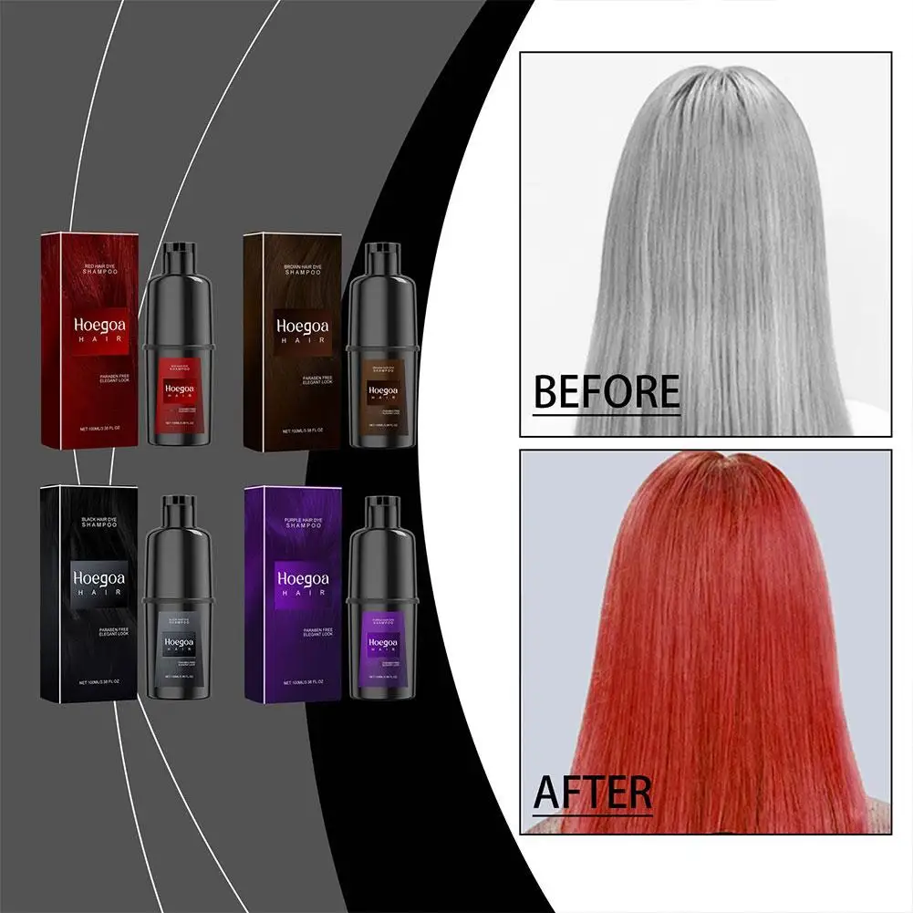 Herbal Hair Dye Shampoo Nourishing Repair Scalp Long Red Lasting Hair Puple Use Men Shampoo Color Black Color Brown Home Wo U9O0