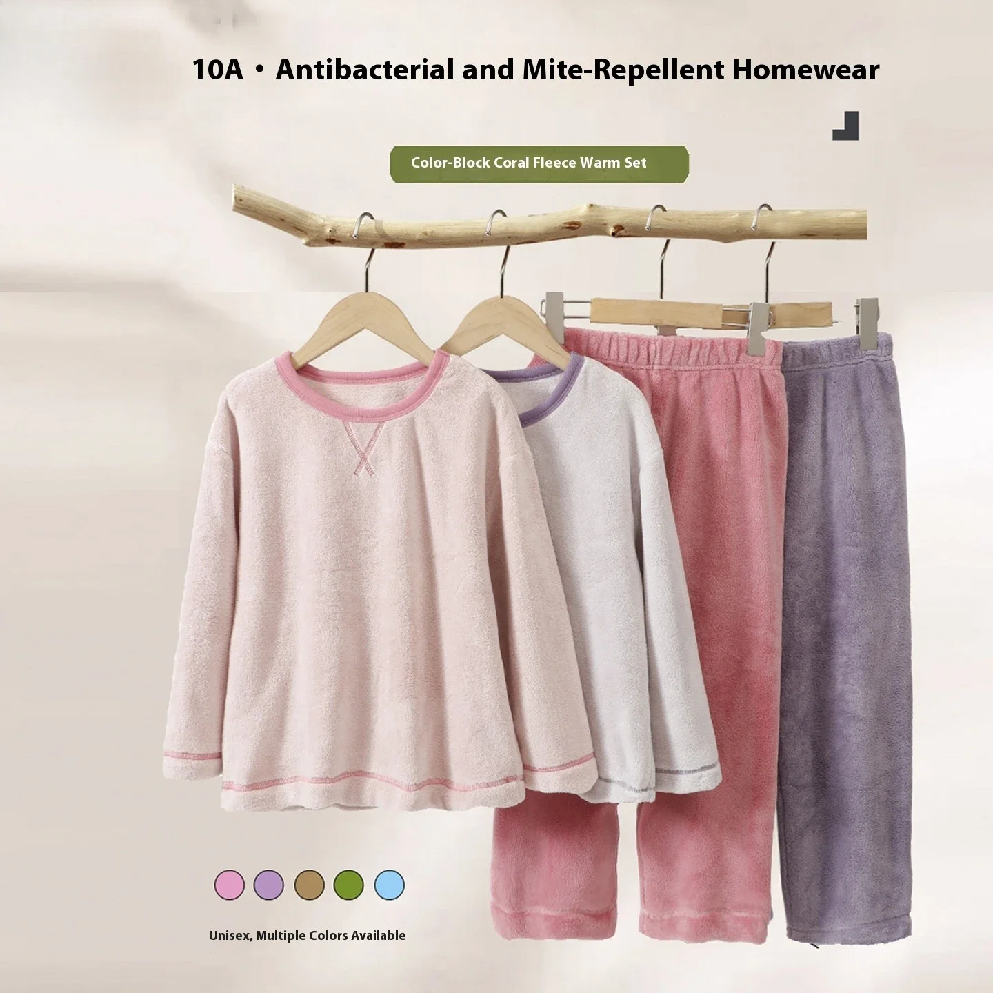 4-16 Years Teen Kids Coral Fleece Pajama Set Boys Girls Winter Thermal Home Wear Pullover Sleepwear Casual Warm Thick Loungewear