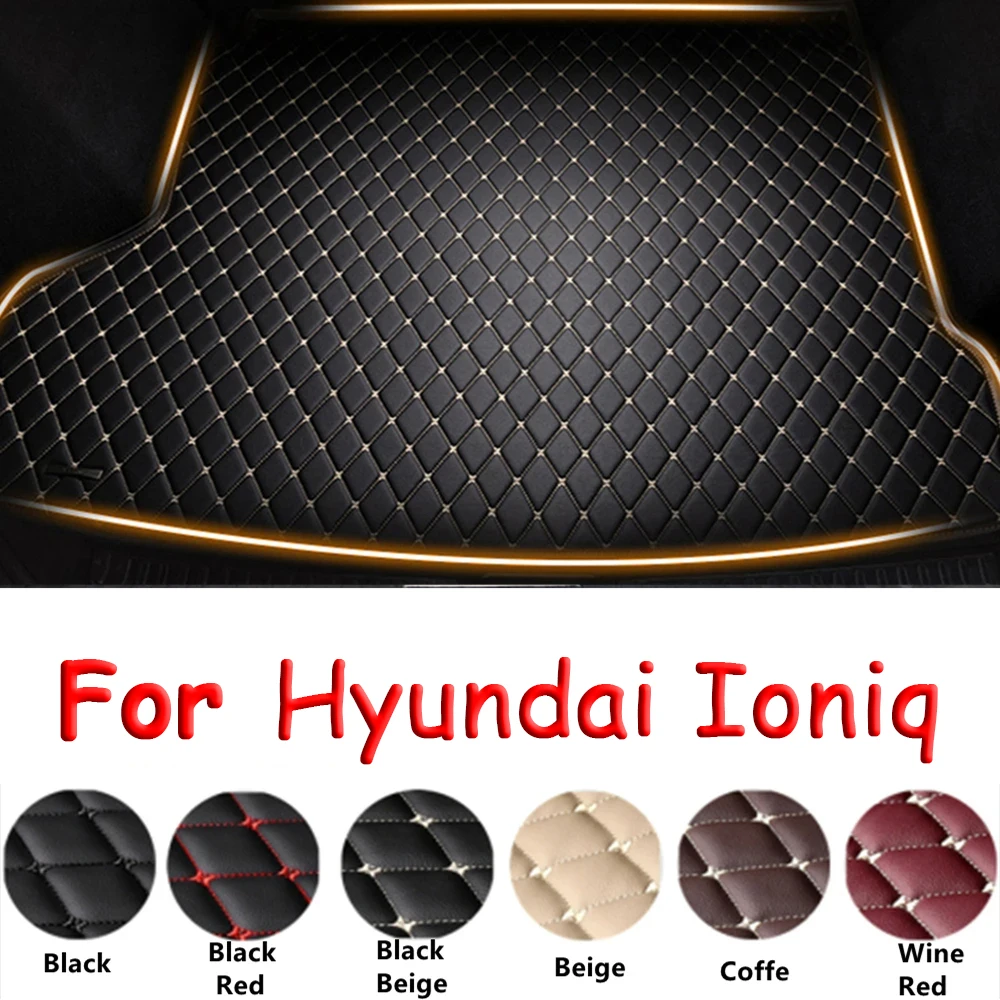 

Негибридный коврик для багажника автомобиля для Hyundai Ioniq 2015 ~ 2019, Комплект ковриков для багажника, водонепроницаемые защитные накладки, автомобильные аксессуары