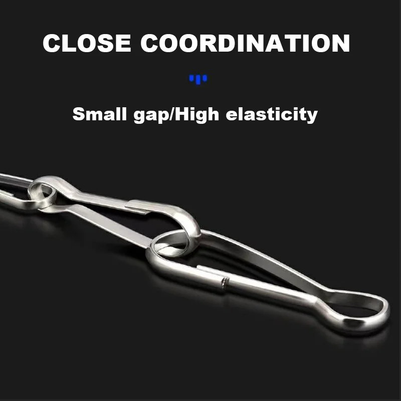 1-100pcs Stainless Steel Snap Spring Clip Hooks Rings Buckle Keychain Lanyards Zipper Hanging Buckle Keychaine Keyring Accessory
