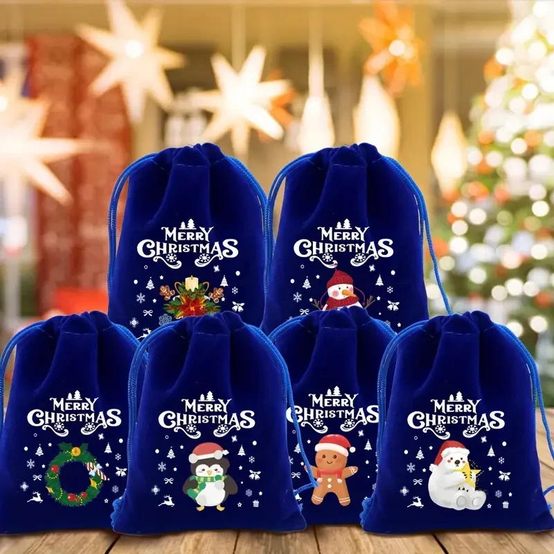 عيد الميلاد كوكي كاندي الرباط أكياس قابلة لإعادة الاستخدام هدية تخزين الحقائب عيد الميلاد عطلة حزب صالح أكياس للاحتفال ديكور